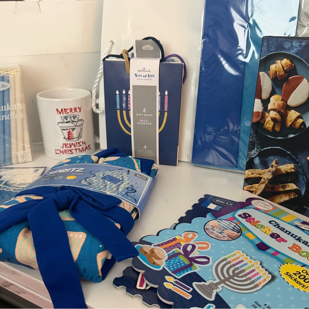 Hanukkah Gift Bag + Gift Set with Blue and White Design